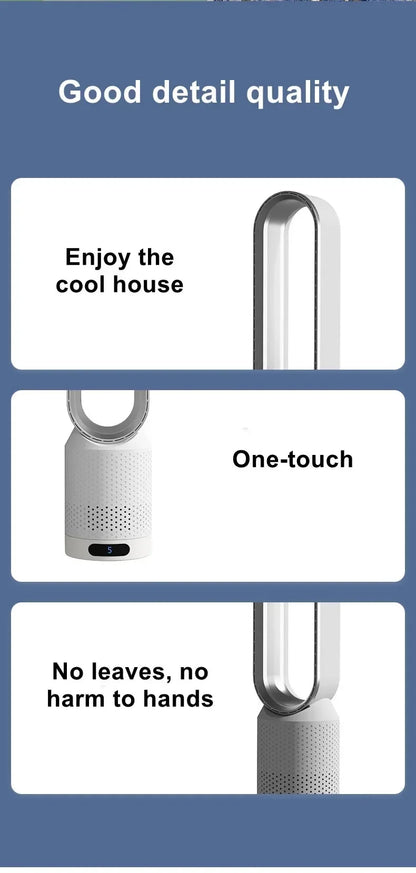 2024 New Bladeless Fan Electric Cooling Air Tower Fans With Remote Control Intelligent Low Noise 16 Inch Stand Floor Dropship