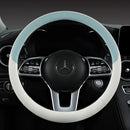 Perforated Nappa Leather Car Steering Wheel Cover Warm in Winter and Cool in Summer, Universal 15 Inch,  Anti-Slip, Odorless