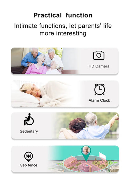 Smart Watch For Old People Elderly Smart Watch For Senior Fall Detection GPS Positioning 4G Sim Card SOS Phone Call Heart Rate T