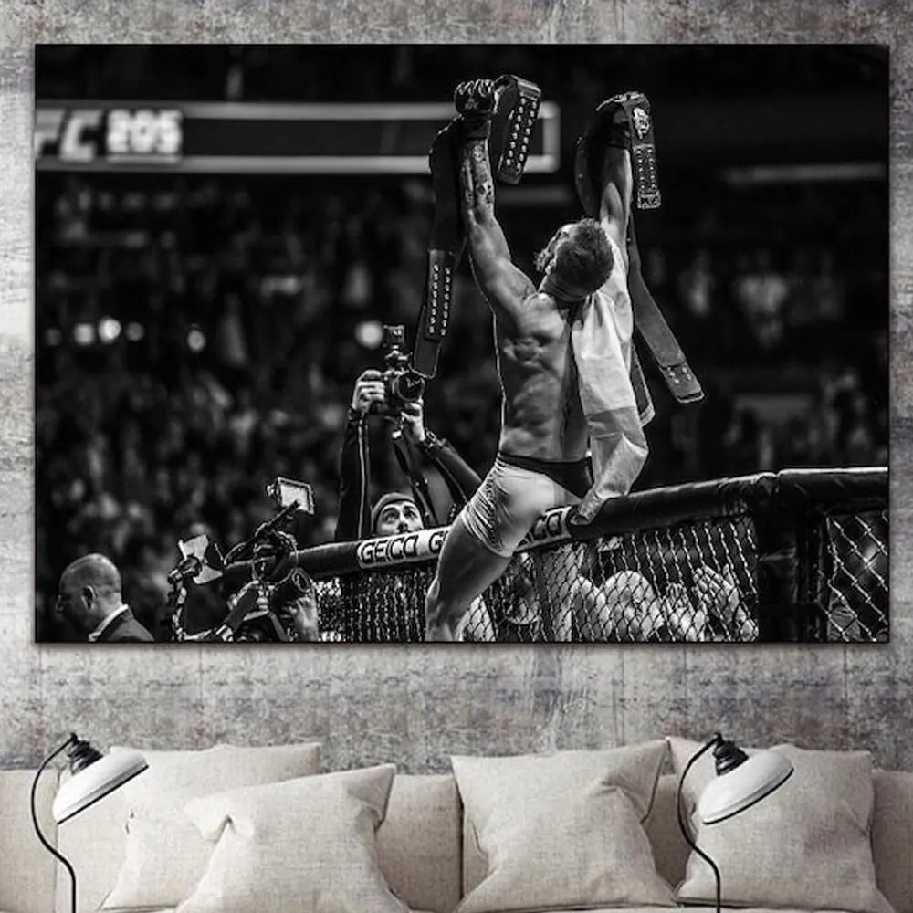 Motivational Conor McGregor Boxing Canvas Print  Professional Boxer Poster Wall Art for Gym Home  Office Decor