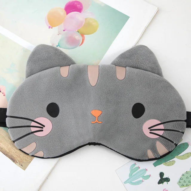 Antifaz de peluche suave para dormir, bonito antifaz con forma de ojo de gato, antifaz para dormir saludable 