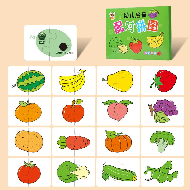 Montessori Cards Educational Toys for Children Learning Educational Puzzles Develop Cognitive Games for Babies Kids Baby Novel