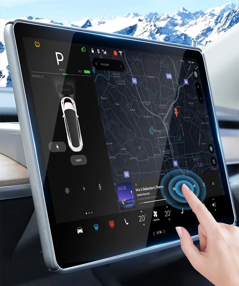 Protector de pantalla de vidrio templado YZ para consola central Tesla Model 3 Y, película HD antirreflejo, accesorios de protección de pantalla