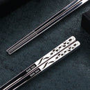 23cm Exquisite Dragon Pattern Chopsticks 304 Stainless Steel Non-slip Chinese Chopstick Food Sushi Sticks Home Kitchen Tableware