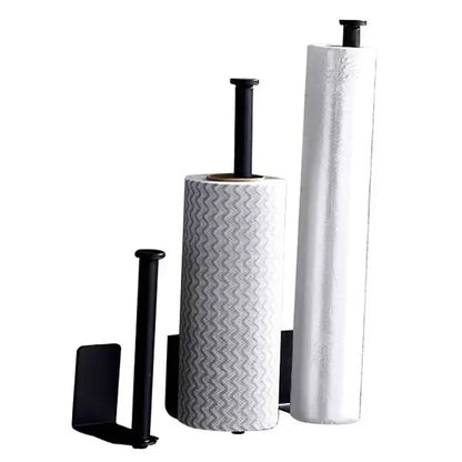 Stainless Steel Paper Towel Holder Self Adhesive Toilet Roll Paper Holder No Punching Kitchen Bathroom Length Storage Rack