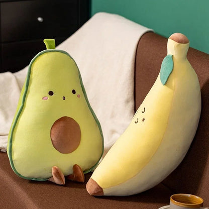 Peluche de aguacate, plátano, zanahoria y hongo, para dormir, cama, sofá, regalo de cumpleaños, nueva idea