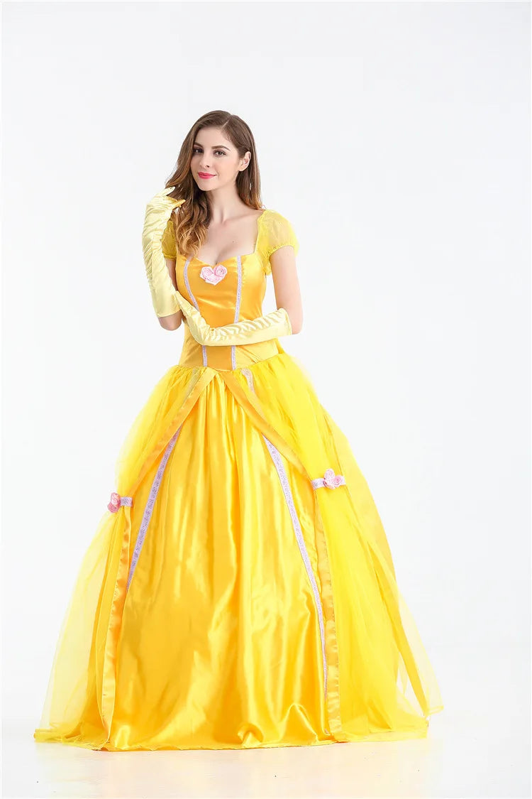 Halloween Costume Belle Princess Dress Adult Beauty and Beast Anime Belle Dress Cosplay Performance Women Birthday Gifts