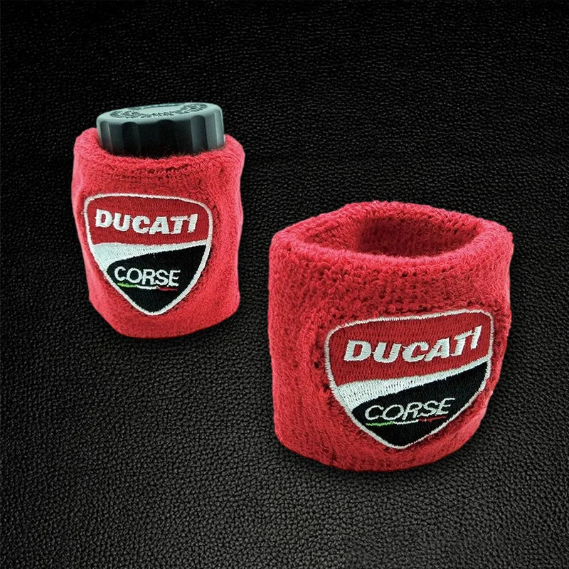 Motorcycle Embroidery Front Fluid Oil Brake Reservoir Sock Cover for Ducati Monster Panigale Diavel Superleggera V4 V2 Scrambler