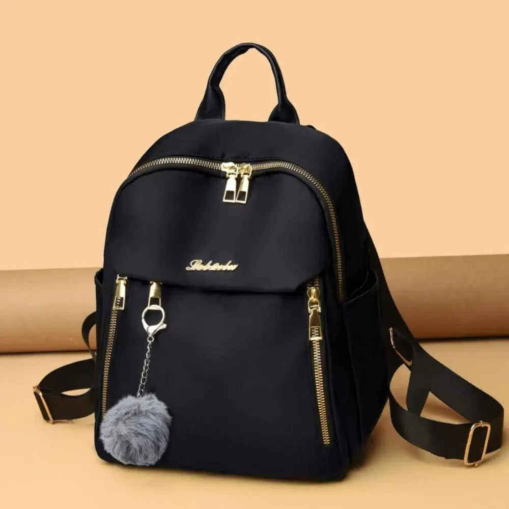 Mochilas sencillas negras de gran capacidad, bolso de viaje para mujer, mochila escolar Harajuku unicolor, mochila Oxford, bolsos unisex
