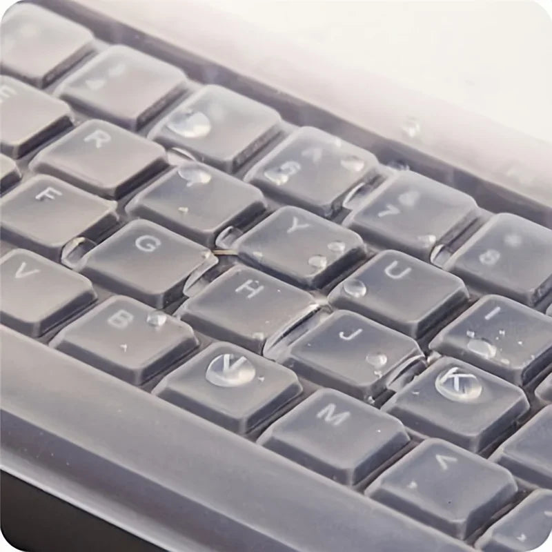 Protector de silicona universal para teclado, funda protectora para PC de escritorio, transparente, de gel de sílice, cóncavo y resistente a golpes.