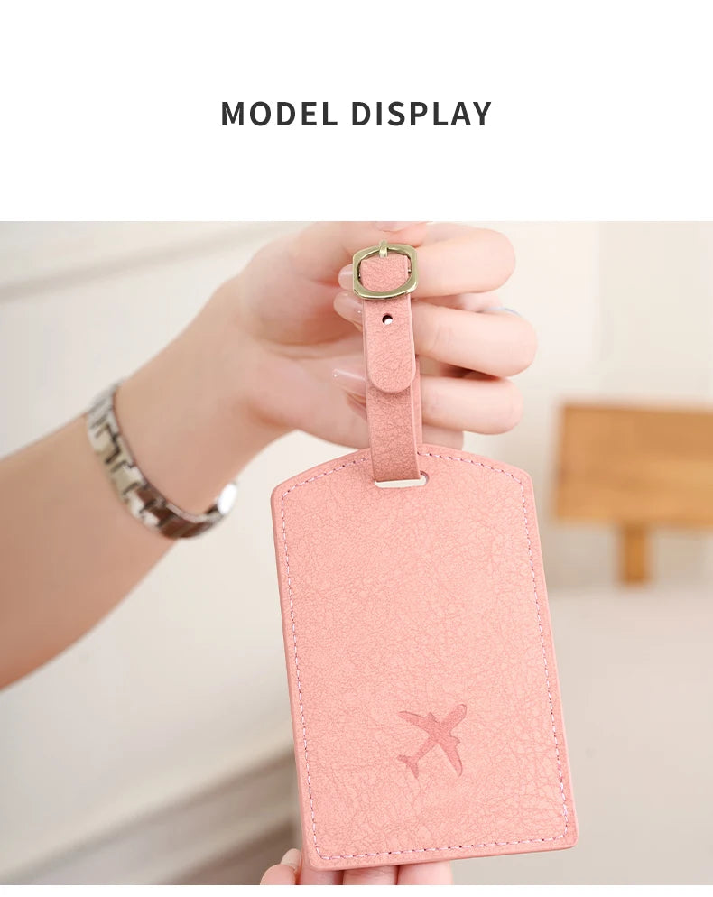 Fashionable new PU luggage tag, boarding pass for overseas travel, luggage tag, anti-loss name card, luggage tag