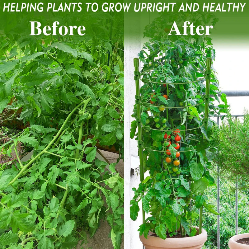 90cm Adjustable Tomato Cage 36 inches Plant Support Cages Cucumber Trellis for Climbing Plants 4 Adjustable Rings and Plant Clip