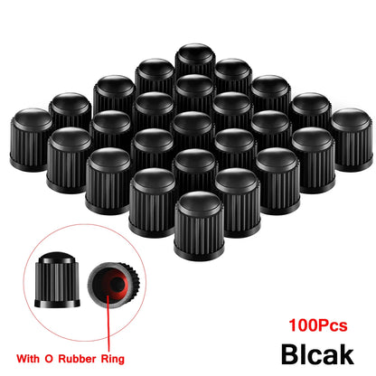 Tire Stem Valve Caps, with O Rubber Ring, Universal Stem Covers for Cars, SUVs, Bike and Bicycle, Trucks, Motorcycles