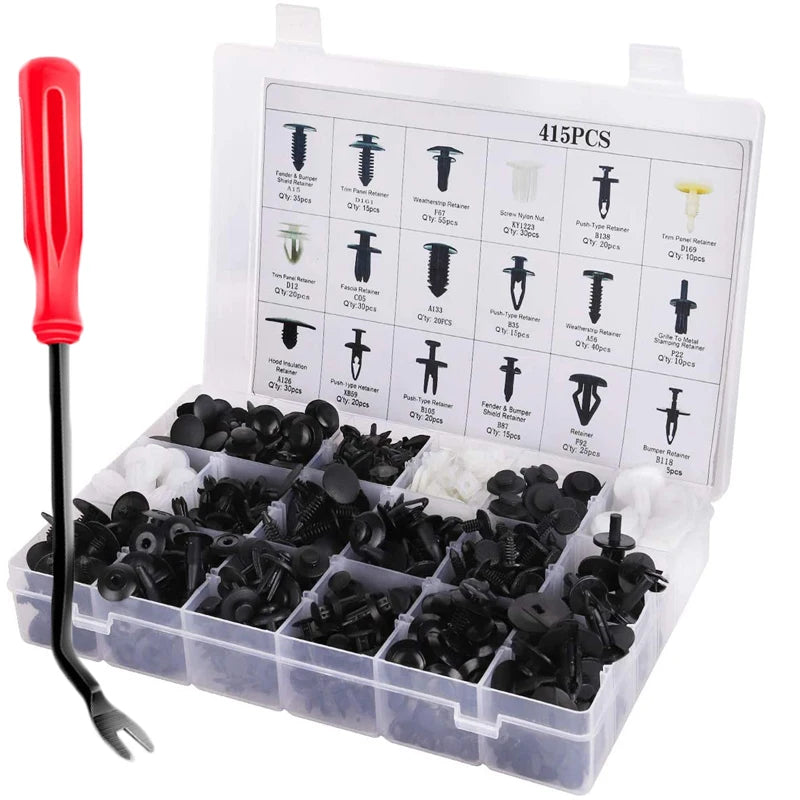 Mixed Size Car Plastic Retainer Clips Automobile Fender Push Pin Rivet Door Trim Panel Retainer Automobile BumperFasteners Tool