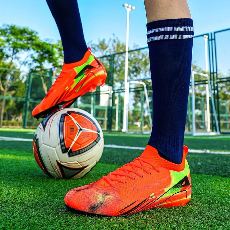 Nuevas botas de fútbol para hombre TF/FG, superventas, botas de fútbol para niños, zapatillas de entrenamiento antideslizantes para exteriores, botas de fútbol para niños.