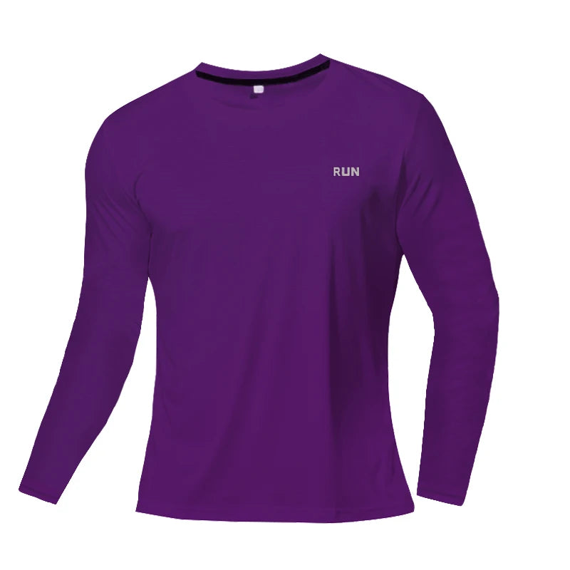 Long and Short-Sleeved T-Shirt Fitness Sports Tops Morning Running Ice Silk Quick Dry Outdoor Mountaineering Gym Clothing Men