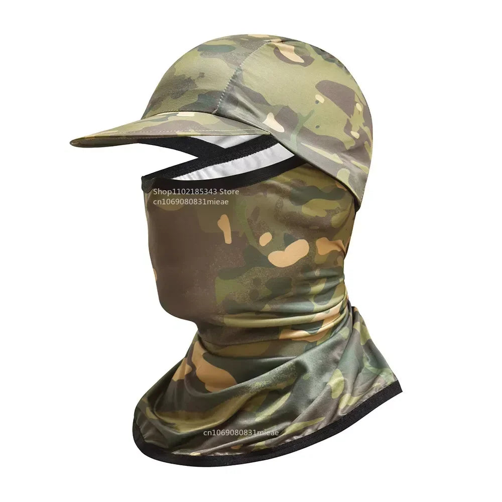 Gorro con capucha y protector solar para la cara, protección UV, de seda fría, para hombres y mujeres, ciclismo, escalada, correr, protector solar, capota de montar