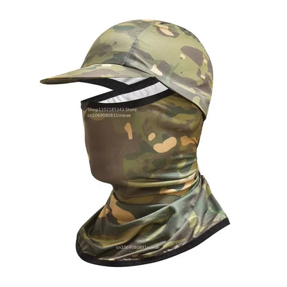 Gorro con capucha y protector solar para la cara, protección UV, de seda fría, para hombres y mujeres, ciclismo, escalada, correr, protector solar, capota de montar