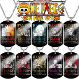 Colgante de una pieza, collar de hombre con orden de recompensa de 3 mil millones de Luffy, collar con etiqueta de perro de acero inoxidable con orden de búsqueda para hombres, collares