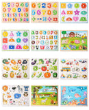 Toddler Wooden Peg 3D Puzzles Kids Toys Alphabet Montessori Education Learning Toys Great Preschool Gift for Girls and Boys