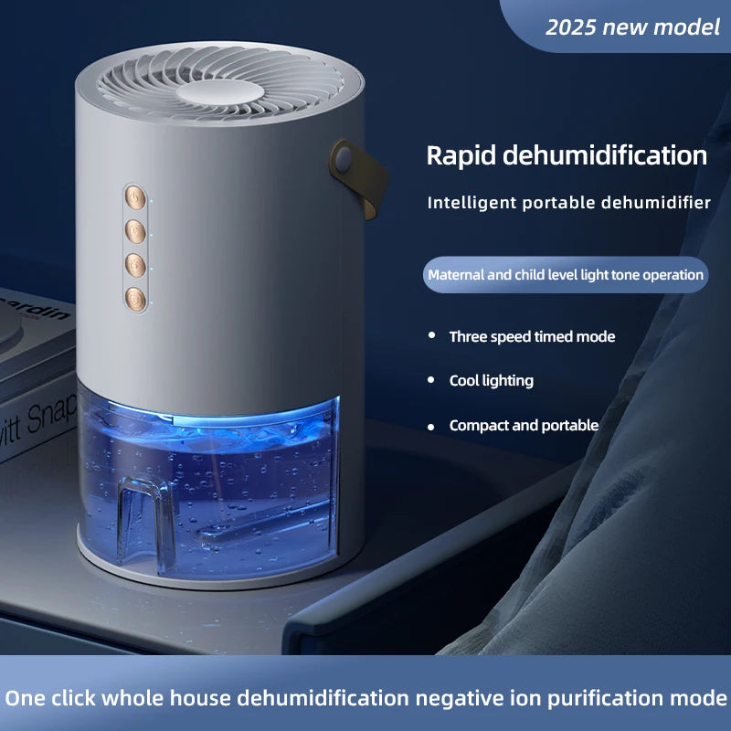 1000ml Dehumidifier Air Dryer for Home Office Negative ions Eliminate Damp Mold and Moisture Portable Air Dehumidifier EU US