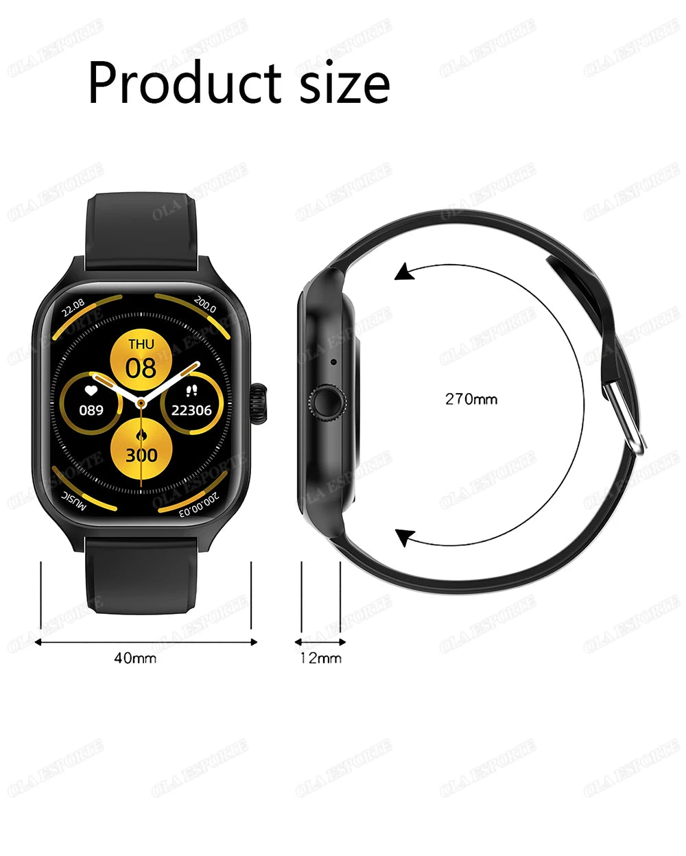 Smart Watch For Android IOS Watches 1.83inch HD Display Bluetooth Call Message Alert Music Sports Mode Smartwatch Men Women Ht30
