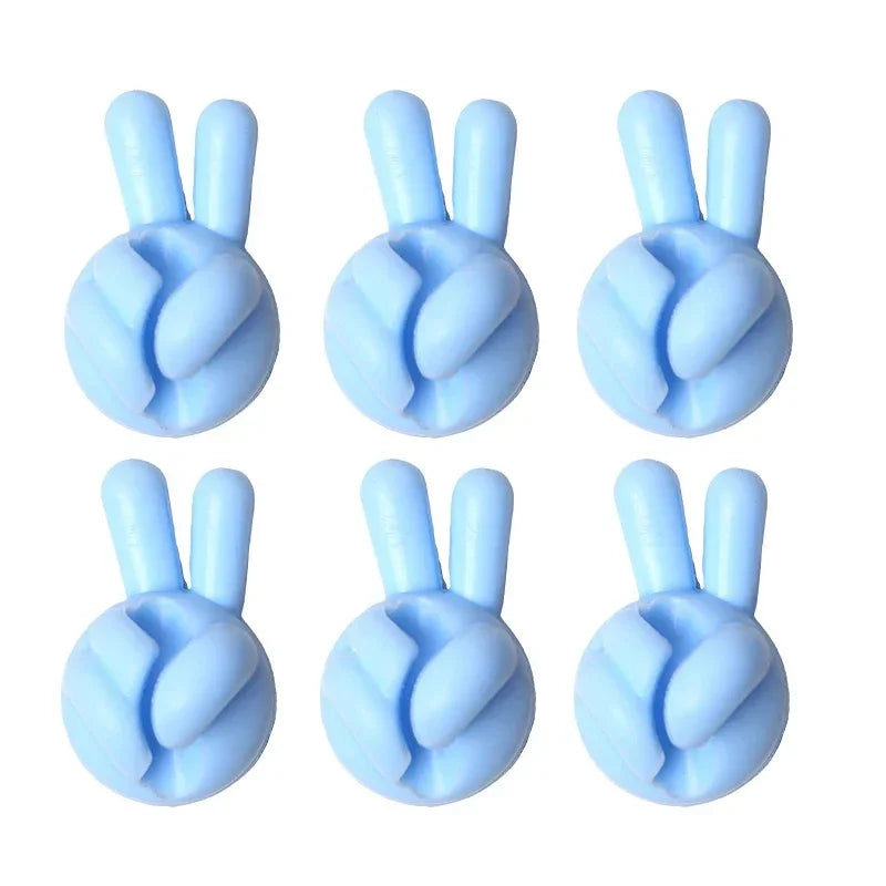 Finger Shape Cable Clips Holder Cute Charging Cord Management Home Office Car Desk Tidy Self-Adhesive Cable Winder Organizer