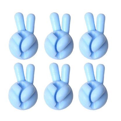 Finger Shape Cable Clips Holder Cute Charging Cord Management Home Office Car Desk Tidy Self-Adhesive Cable Winder Organizer