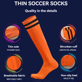 Loogdeel 1 Pair Soccer Socks Stripe Knee High Softball Baseball Team Sports Socks Breathable Football Socks for Kids Adults