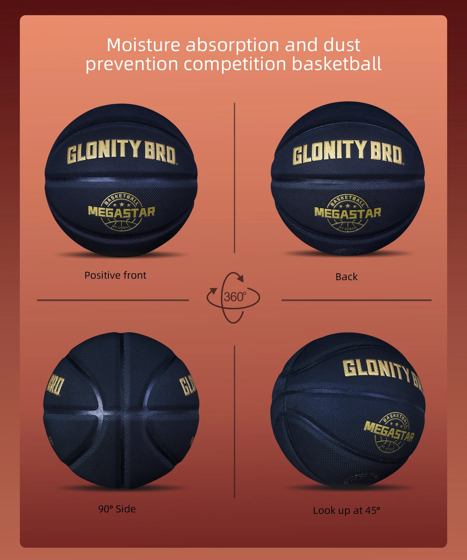 Size 5/6/7 Composite Leather Non-slip Basketball For In&Outdoor Soft Touch And Enhanced Durability Team Training Ball Black-Gold