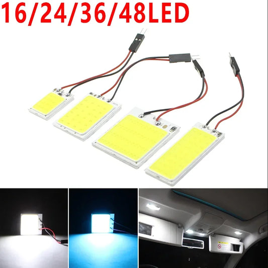 4X T10 C5W Car Led Cob 16/24/36/48SMD White Parking Bulb Auto Interior Wedge Reading Lamp Door Dome Festoon License Plate Light