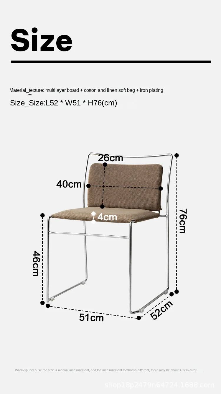 Realife Middle Ancient Style Dining Chair Nordic Design Home Study Chair Coffee Shop Soft Bag Backrest Chair Metal Frame 2025