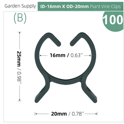 100 pinzas para plantas de jardín, 2 tamaños, pinzas de soporte para plantar, ideales para flores, enredaderas y vegetales, abrazadera de palanca con bucle para sujetar tallos.