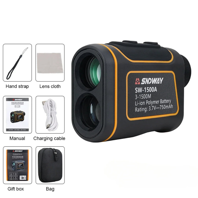 SNDWAY Telescope Laser Range Finder Digital Distance Meter Hunting Monocular Golf Rangefinder LCD Display Roulette Tape Measure