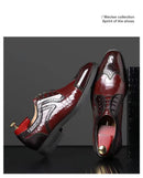 Crocodile Pattern Leather Shoes Business Oxford Footwear Men's Brogue Dress Shoes Leather Formal Shoes for Men Bullock Shoe 2024