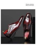 Crocodile Pattern Leather Shoes Business Oxford Footwear Men's Brogue Dress Shoes Leather Formal Shoes for Men Bullock Shoe 2024