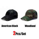 1/2pcs New Men's Camouflage Baseball Cap Breathable Sunscreen Hat Outdoor Sports Hunting Hiking Camping Beach Fishing Sun Hat