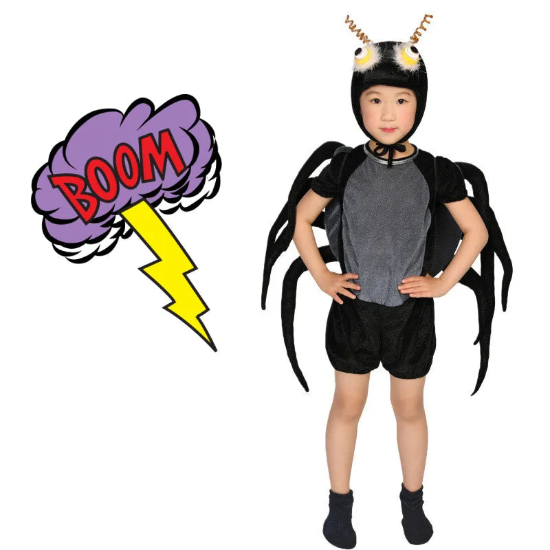 Children's Insect Animal Costumes Children's Small Spider Black Spider Costumes Parent-child Role-playing Costumes