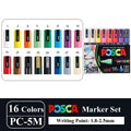 16pcs Japan UNI POSCA Markers Set Acrylic Graffiti Drawing Permanent Waterproof Children's Drawing PC-3M/1M/5M Art Supplies