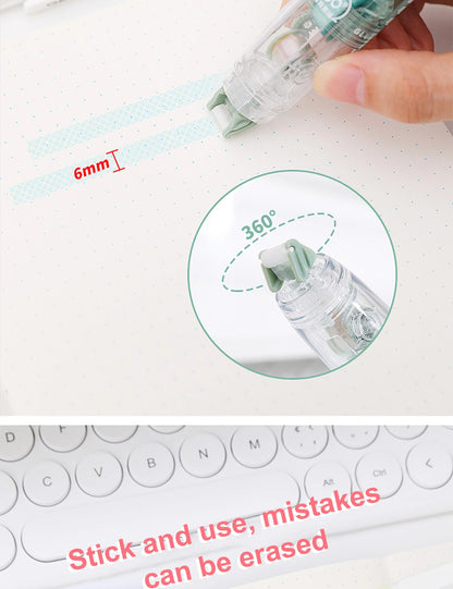 12Pcs/Set Transparent Dot Dispensing Double-sided Tape Replaceable Refills Handbook Dot Glue Stationery School Office Supplies