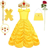 Children's Halloween Role Play Fairy Princess Belle Dress Xmas Carnival Masquerade Performance Birthday Party Fancy Girl Clothes