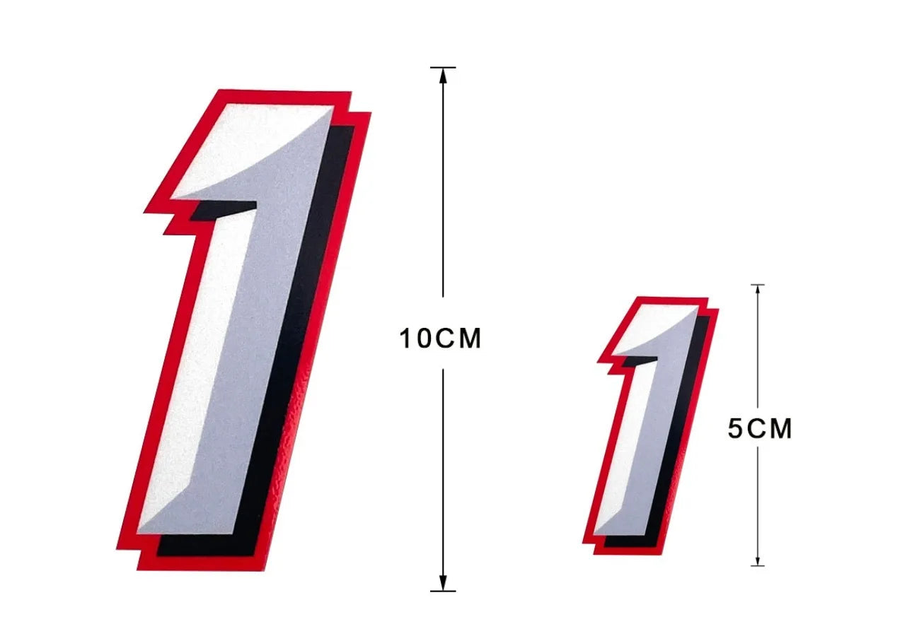 Motorcycle Racing Arabic Numbers Stickers DIY Refit Reflective Sticker Number Helmet Car Styling 3D Realistic Motorcycle Decals