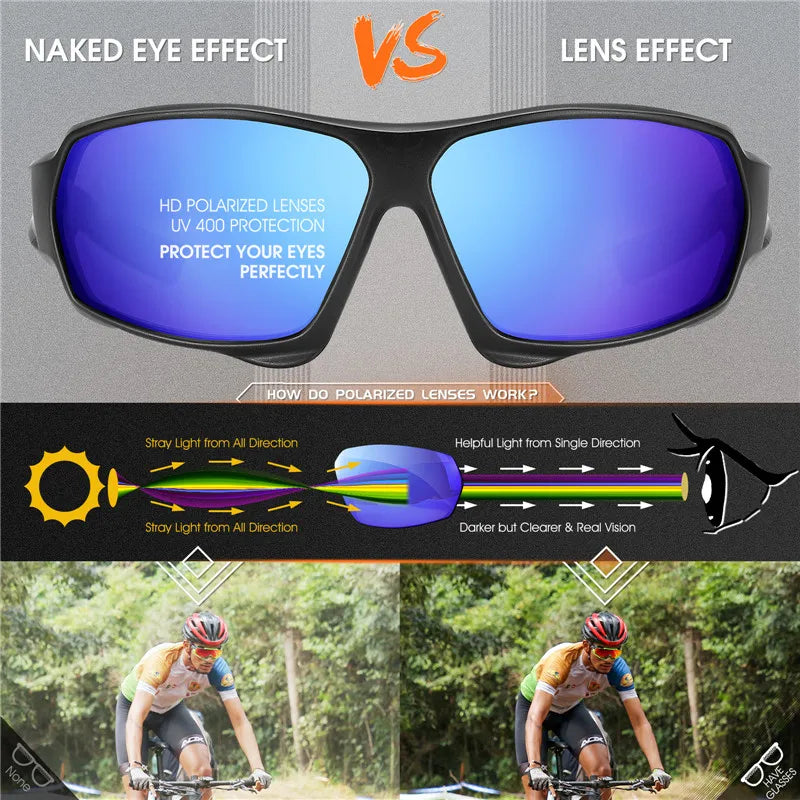 WEST BIKING HD Polarized Cycling Sunglasses UV400 Protection MTB Road Bike Eyewear Men Outdoor Sport Bicycle Fishing Glasses