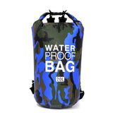 Bolsa impermeable portátil de camuflaje para exteriores, 2/5/10/15/20/30 l, para rafting, buceo, recubierta de PVC, para natación y trekking fluvial.