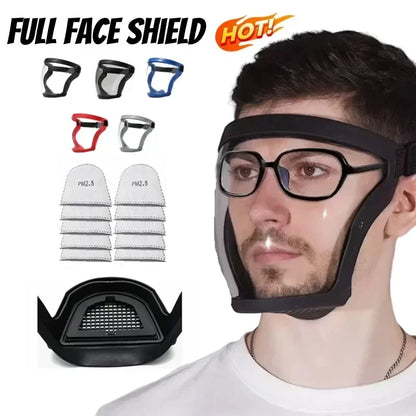 Protector facial transparente, mascarilla de protección laboral, pantalla protectora, accesorios de cocina, aparatos electrónicos 