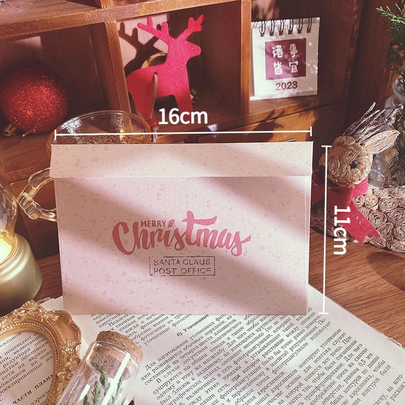 5pcs Vintage Christmas Envelope，Christmas Gift Card Envelope For Blessing Message Cards, Gratitude Cards, Handwritten Letters