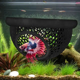 Aqaurium Floating Cave Fish Shrimp Hideout Shelter 3-in-1 Hammock Feeding Ring & Resting Spot for Betta Small Aquatic Pets
