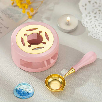 Sealing Wax 1 Set of Spoon Sealing Wax Furnace Stove Pot Seal Decorative Craft Gift Solid Wood Wax Stamp Craft Supplie SB002