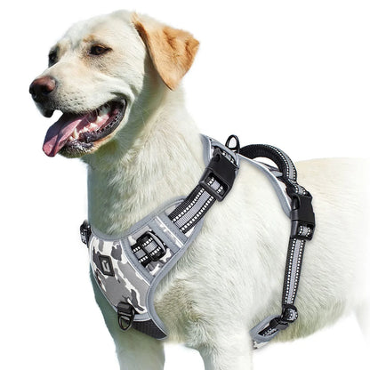 Arnés antitirones para perros, chaleco ajustable y acolchado suave con asa de fácil control.