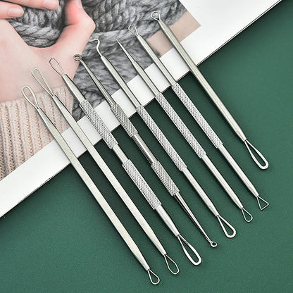 Stainless Steel Blackhead Comedone Acne Blemish Extractor Remover Face Skin Care Pore Cleaner Needles Remove Tools